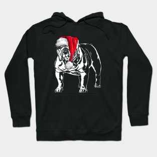 Santa English Bulldog Christmas dog Hoodie